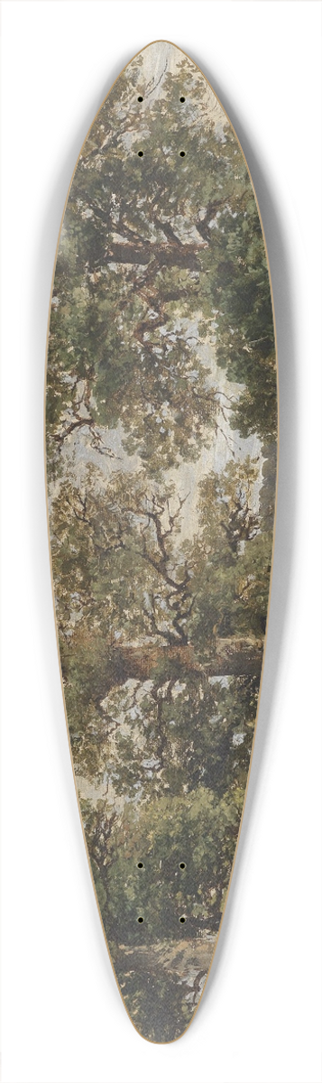 Theodor Von Hrmann - Berghang mit Baum 39.3 inch art pintail longboard deck