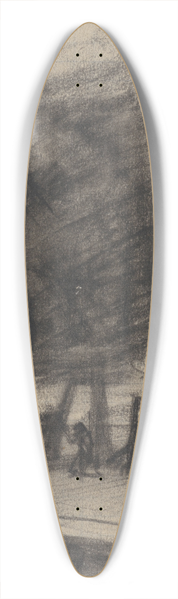 Theo Nieuwenhuis - Gezicht op de Zandhoek te Amsterdam 39.3 inch art pintail longboard deck