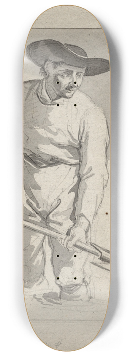 David Humbert de Superville - Man met spade tot de knien in het water 8.25 inch art skate deck