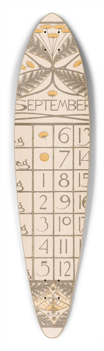 Theo Nieuwenhuis - Kalenderblad voor september 1896 39.3 inch art pintail longboard deck