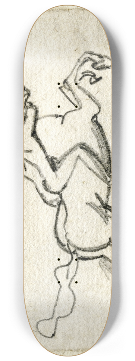 David Humbert de Superville - Man, zich vastklampend aan steigerend paard 8.25 inch art skate deck