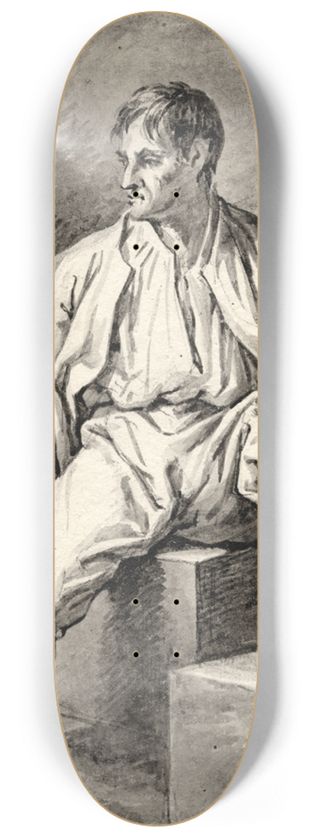 David Humbert de Superville - Man zittend op een verhoging 8.25 inch art skate deck