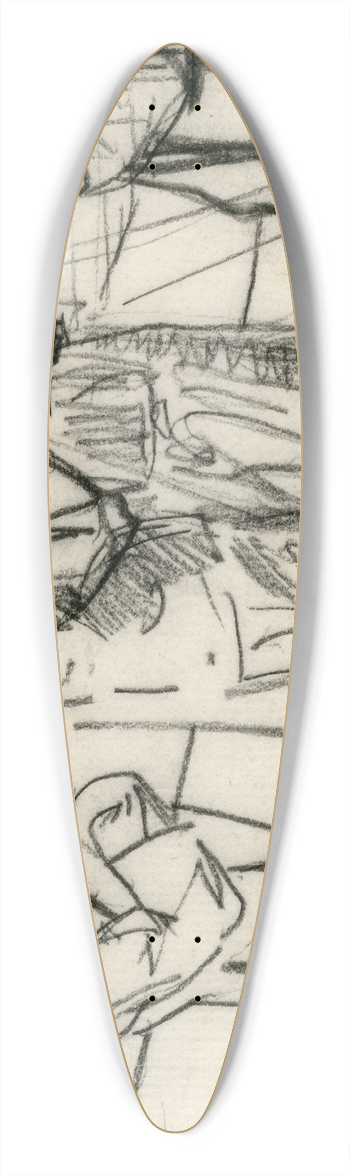 Theo van Hoytema - Drie straatmuzikanten 39.3 inch art pintail longboard deck