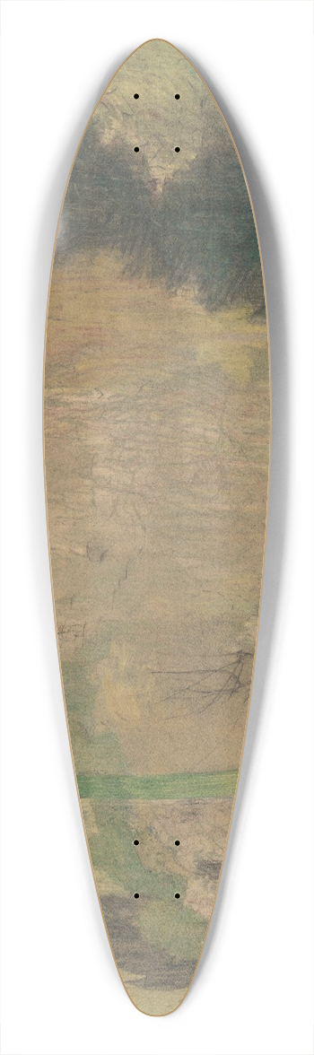 Theo van Hoytema - Gezicht in een tuin of park 39.3 inch art pintail longboard deck