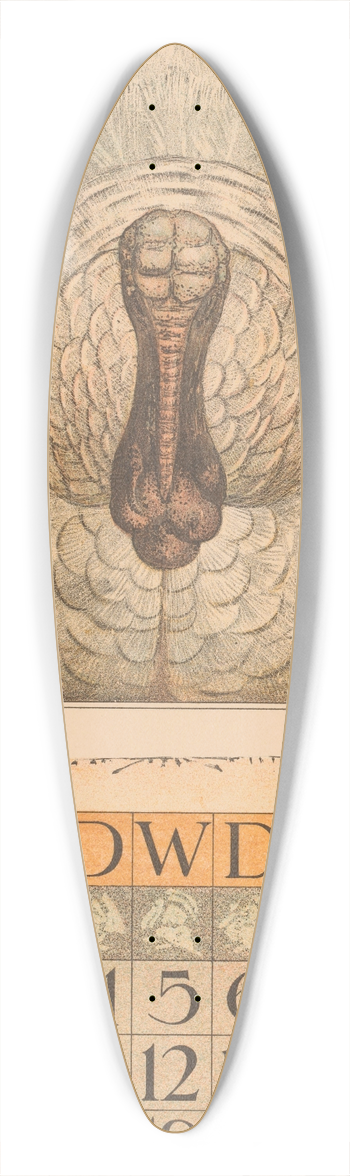 Theo van Hoytema - Kalenderblad juli met kalkoen 39.3 inch art pintail longboard deck