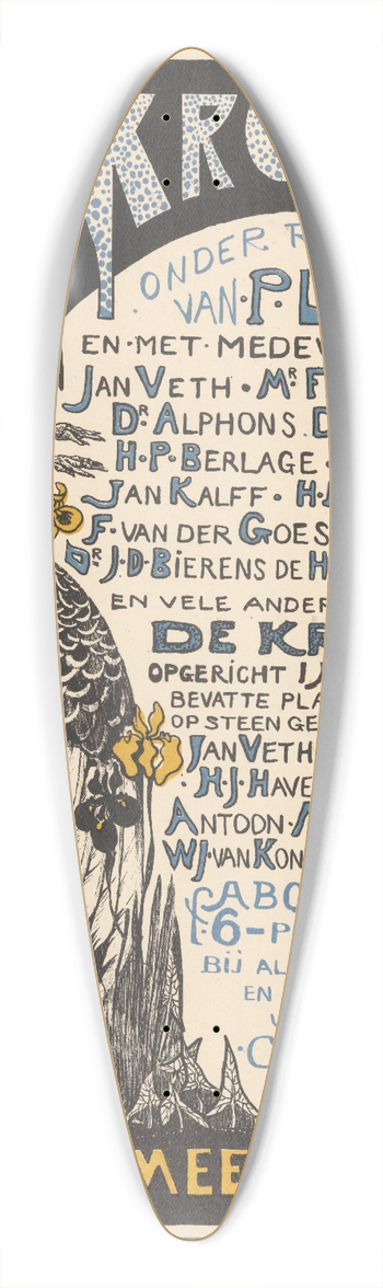 Theo van Hoytema - Reclamekaart voor De Kroniek 39.3 inch art pintail longboard deck