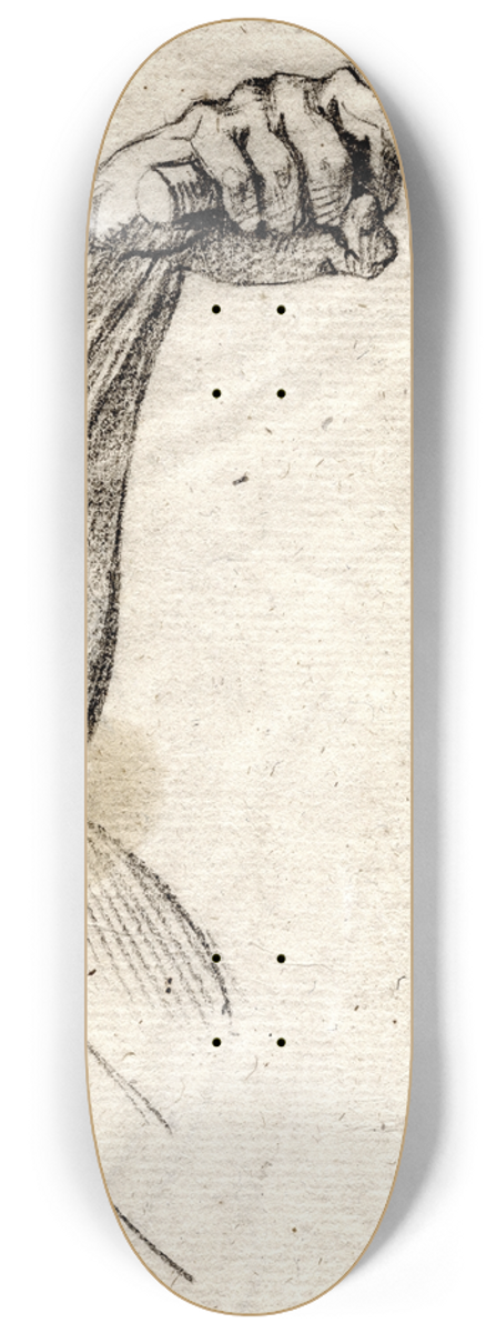 David Humbert de Superville - Opgeheven arm met stok in de hand: karikaturaal gezicht 8.25 inch art skate deck