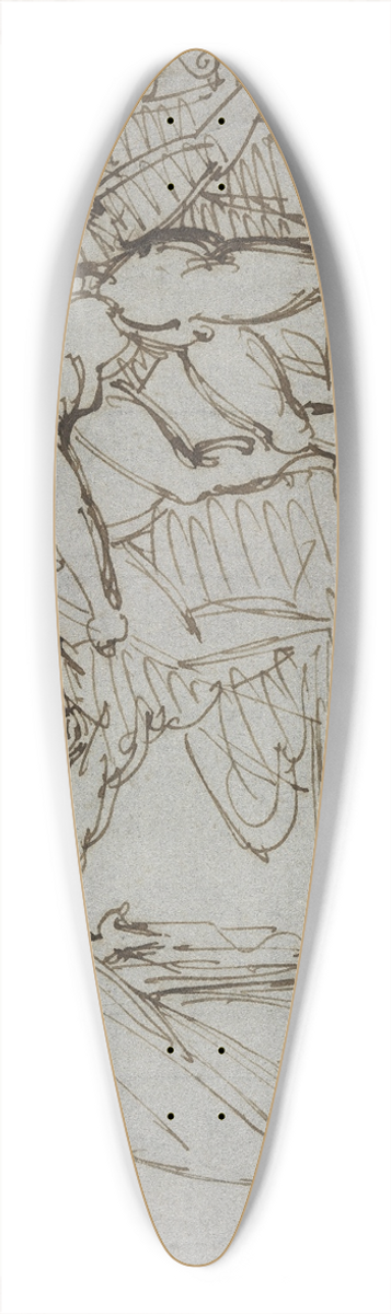 Thodore Gricault - Assassination of Tiberius 39.3 inch art pintail longboard deck