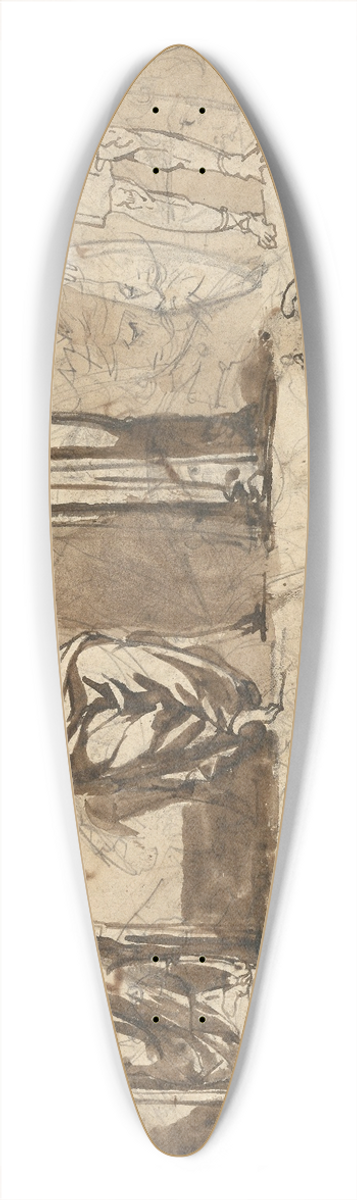 Thodore Gricault - Classical Statuary 39.3 inch art pintail longboard deck