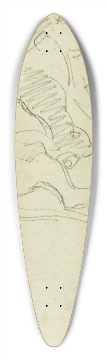 Thodore Gricault - Seated lion 39.3 inch art pintail longboard deck