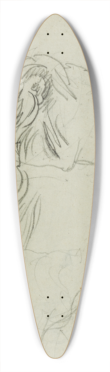 Thodore Gricault - Three lion studies 39.3 inch art pintail longboard deck
