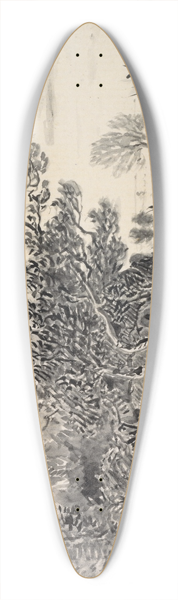 Thodore Rousseau - Landscape with a Pond 39.3 inch art pintail longboard deck