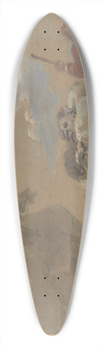 Thomas Barker - Landscape with Shepherd and Sheep 39.3 inch art pintail longboard deck
