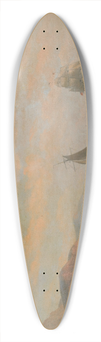 Thomas Birch - American Frigate in the Bay of St. Helena 39.3 inch art pintail longboard deck