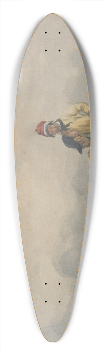 Thomas Cafe - Figure on the seashore 39.3 inch art pintail longboard deck