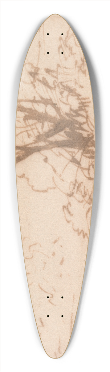 Thomas Creswick - A Boat Moored by a River Bank 39.3 inch art pintail longboard deck
