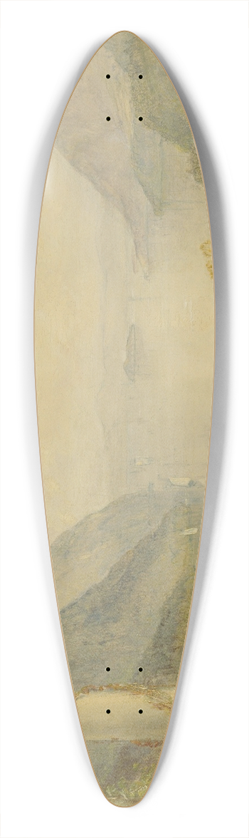 Thomas Creswick - Figures on a Balcony, probably at Westpoint 39.3 inch art pintail longboard deck