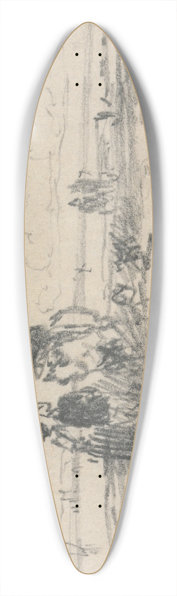Thomas Creswick - Figures on the Shore 39.3 inch art pintail longboard deck