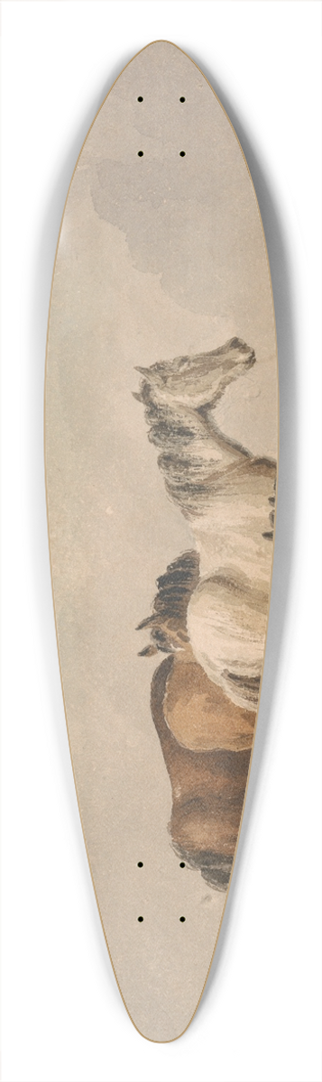Thomas Creswick - Four Ponies on a Welsh Moor 39.3 inch art pintail longboard deck