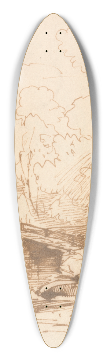Thomas Creswick - The Foot Bridge 39.3 inch art pintail longboard deck