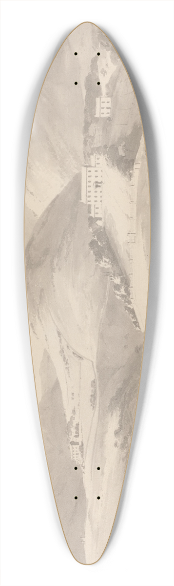 Thomas Daniell - View of the Governors House in St. Helena 39.3 inch art pintail longboard deck
