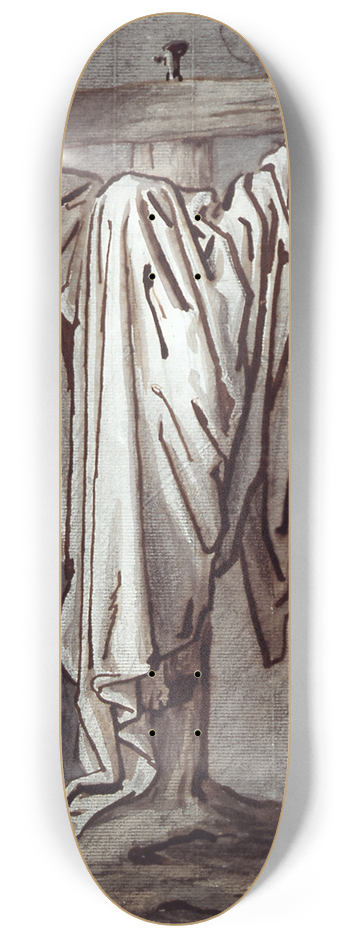 David Humbert de Superville - The crucified Christ, covered by a veil 8.25 inch art skate deck