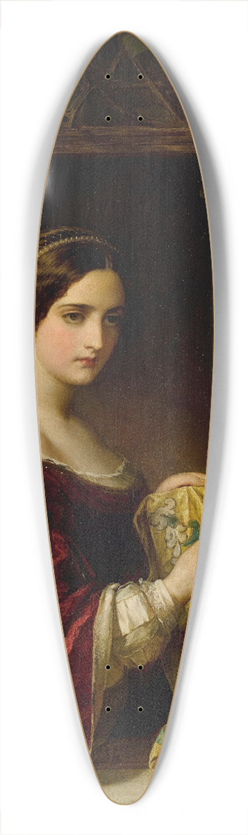 Thomas Francis Dicksee - Waiting 39.3 inch art pintail longboard deck