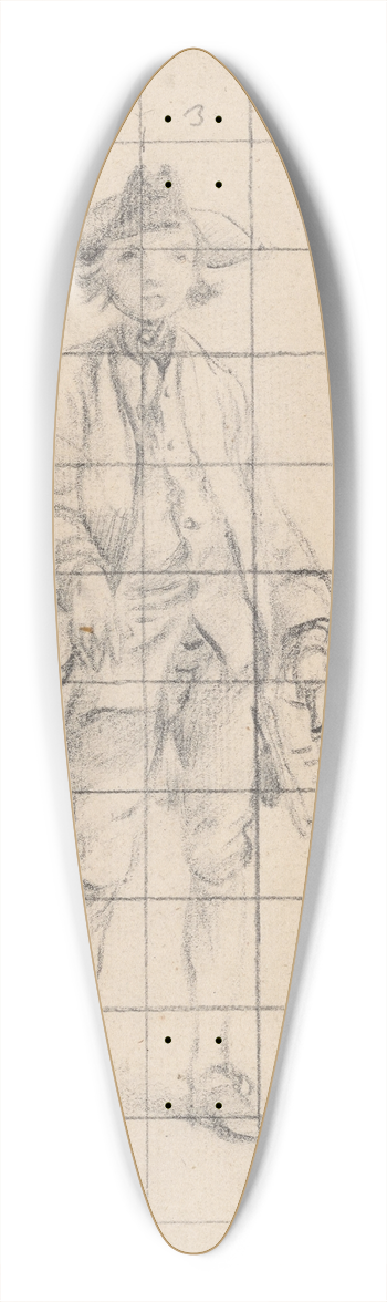 Thomas Gainsborough - A Boy with a Book and a Spade 39.3 inch art pintail longboard deck