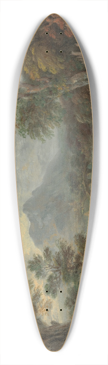 Thomas Gainsborough - A wooded landscape with donkeys and figures on a path 39.3 inch art pintail longboard deck