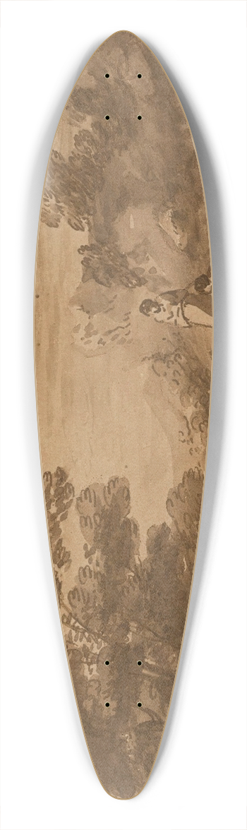 Thomas Gainsborough - Figures Resting In A Woodland Landscape 39.3 inch art pintail longboard deck