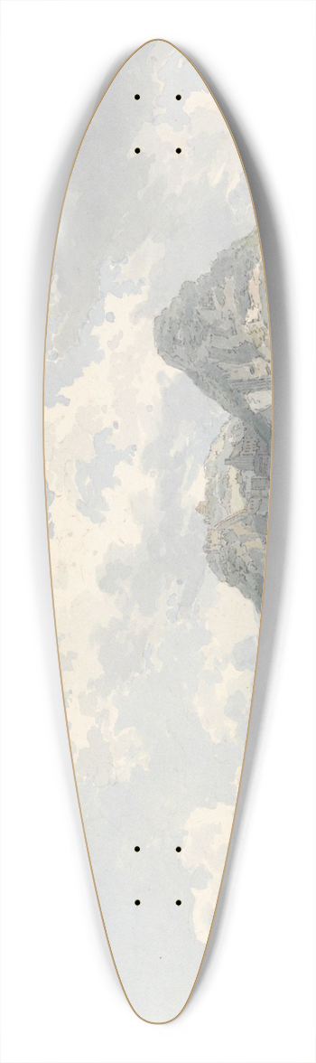 Thomas Girtin - Dumbarton Rock and Castle 39.3 inch art pintail longboard deck