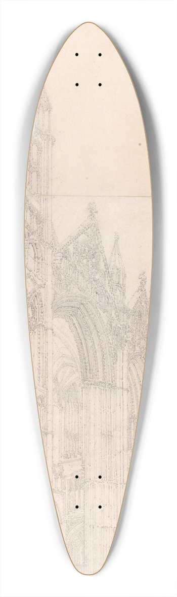 Thomas Girtin - Peterborough Cathedral, Cambridgeshire 39.3 inch art pintail longboard deck