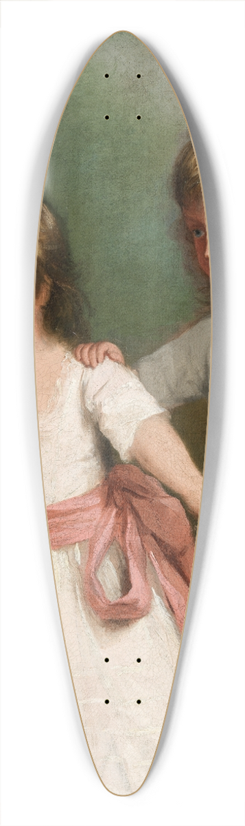 Thomas Hickey - Portrait of two Children 39.3 inch art pintail longboard deck