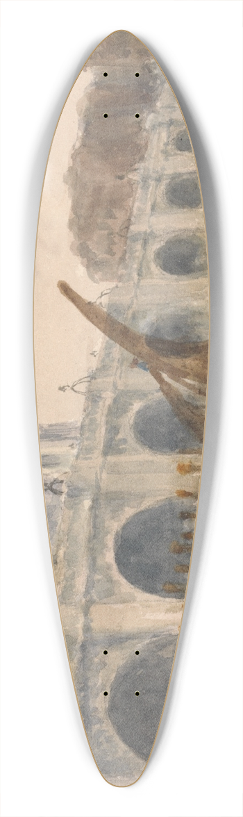 Thomas Hollis - Westminster Bridge and the Abbey 39.3 inch art pintail longboard deck