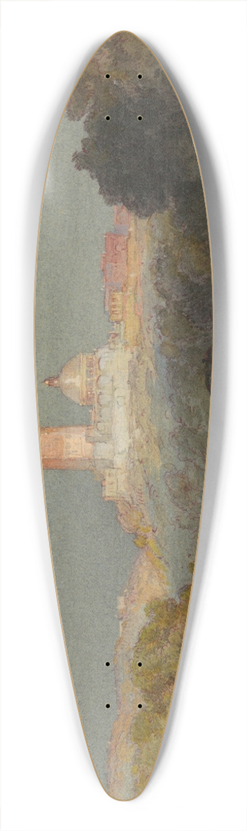 Thomas Moran - Hacienda on the Lerma River, San Juan, Mexico 39.3 inch art pintail longboard deck