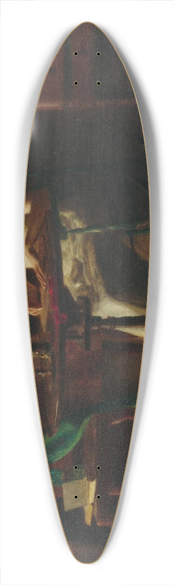 Thomas Pollock Anshutz - Woman writting on a table 39.3 inch art pintail longboard deck