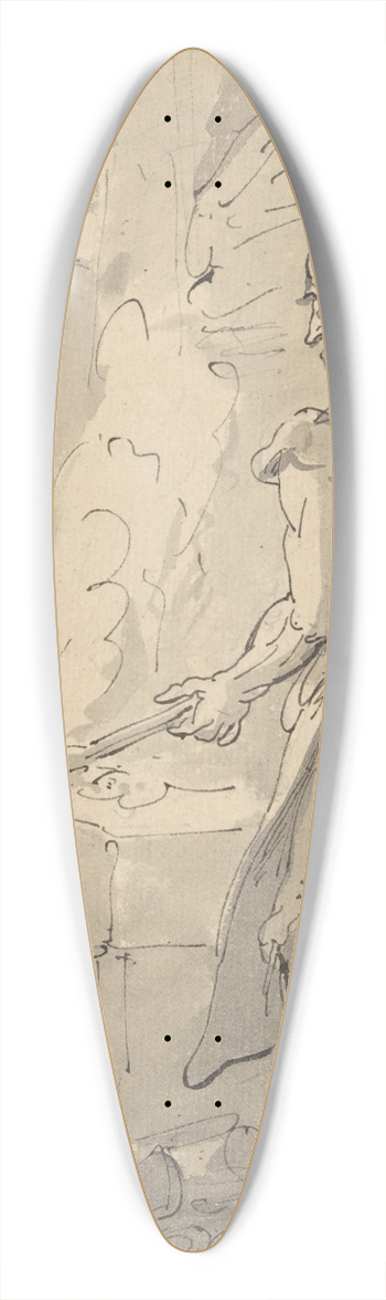 Thomas Rowlandson - A Blacksmith 39.3 inch art pintail longboard deck