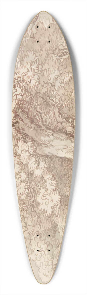Thomas Rowlandson - Herd of deer under an oak tree 39.3 inch art pintail longboard deck