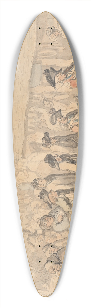 Thomas Rowlandson - Recruiting soldiers at Brentford 39.3 inch art pintail longboard deck