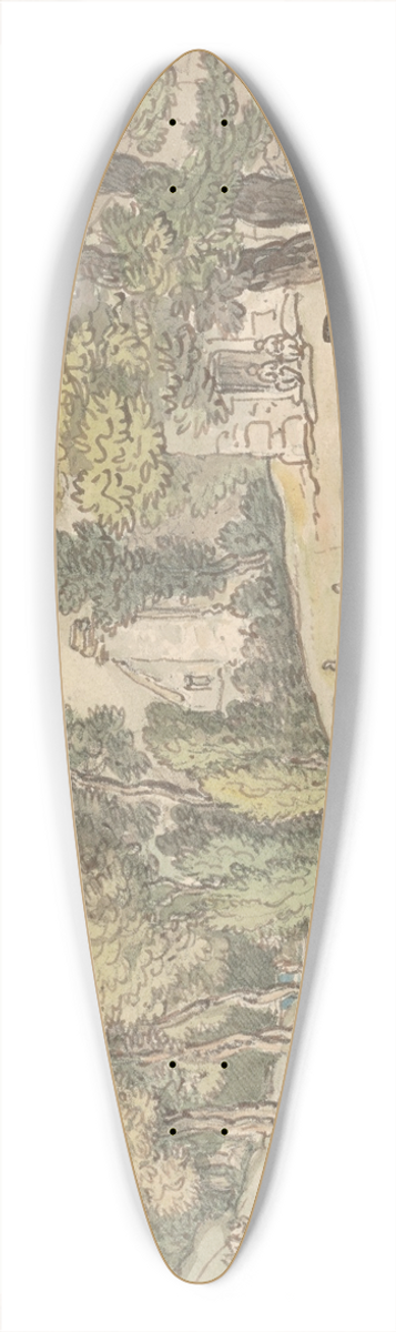 Thomas Rowlandson - Rowlandson sketching 39.3 inch art pintail longboard deck