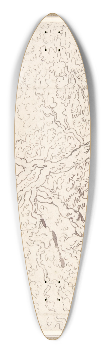Thomas Rowlandson - Study of trees 39.3 inch art pintail longboard deck