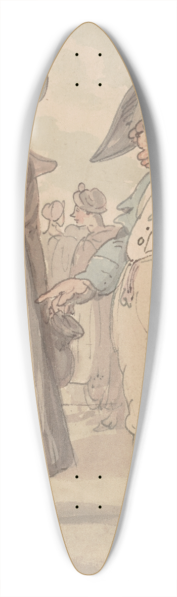 Thomas Rowlandson - The customs inspector 39.3 inch art pintail longboard deck