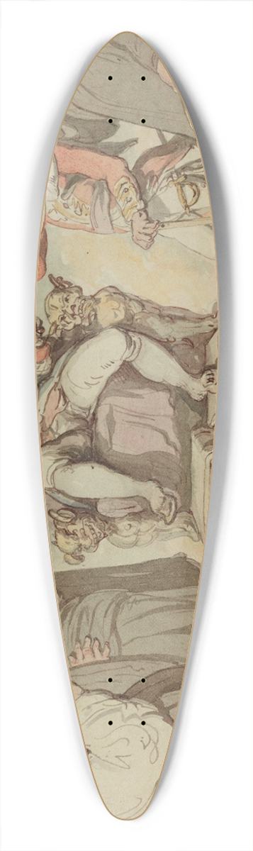 Thomas Rowlandson - The Privy Council of a King 39.3 inch art pintail longboard deck