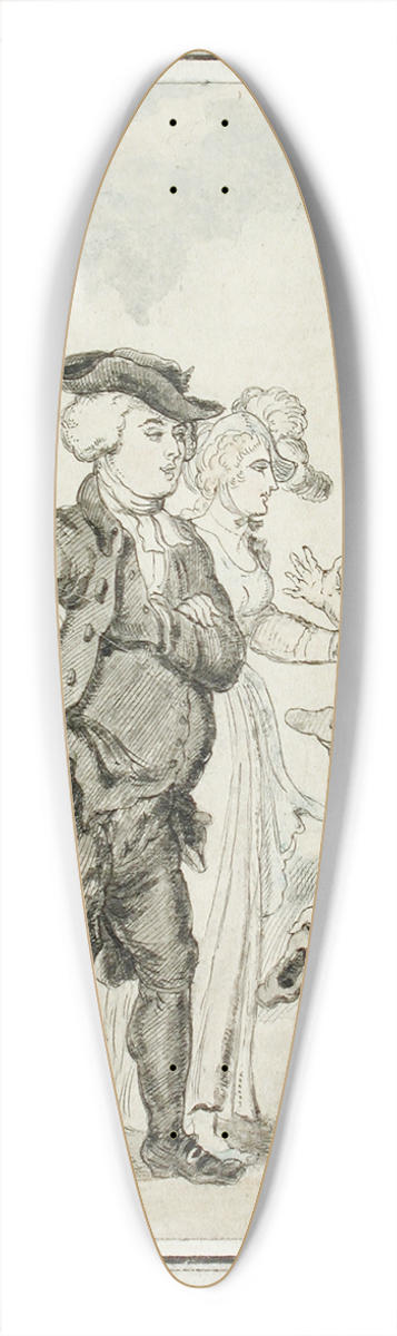 Thomas Rowlandson - The Vicar of Wakefield 39.3 inch art pintail longboard deck