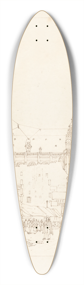 Thomas Shotter Boys - La rue des Prouvaires et lglise saint Eustache, Paris 39.3 inch art pintail longboard deck
