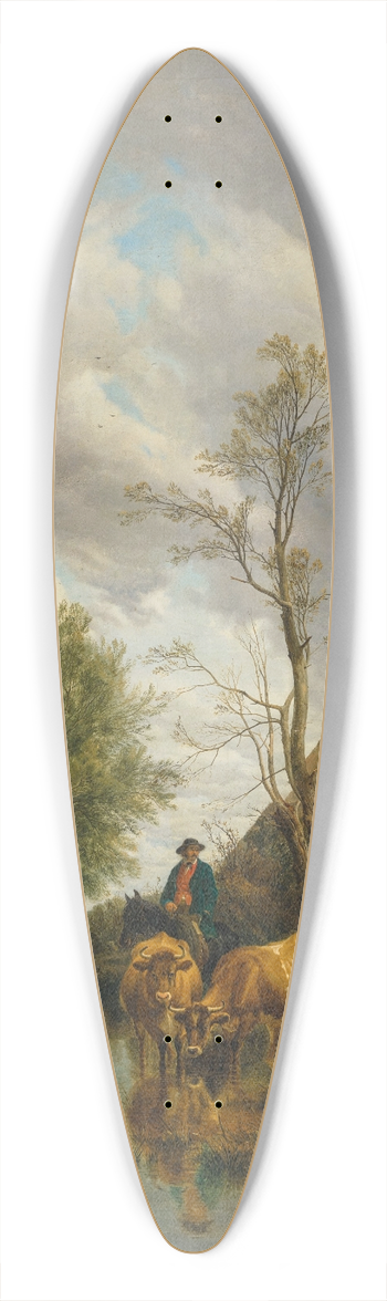 Thomas Sidney Cooper - A Brook in the Meadows 39.3 inch art pintail longboard deck