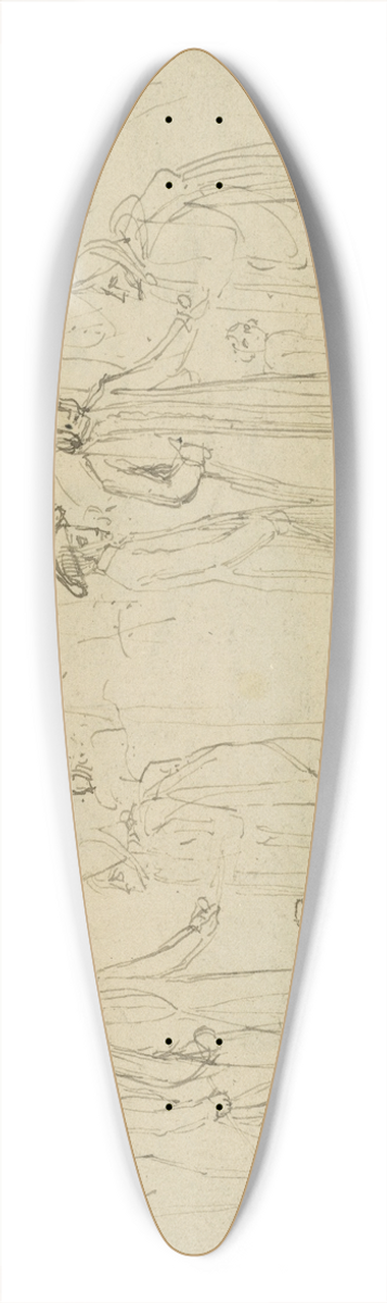 Thomas Stothard - Roger de Coverley and the Gypsies (verso) 39.3 inch art pintail longboard deck