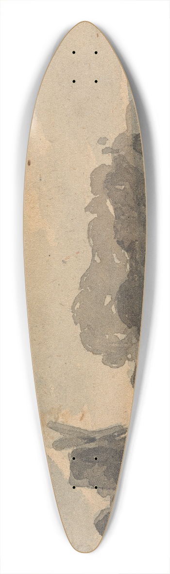 Thomas Sully - Landscape with Trees and Windmill 39.3 inch art pintail longboard deck