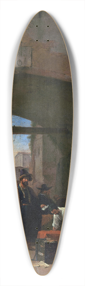 Thomas Wijck - View of a Levantine Port 39.3 inch art pintail longboard deck