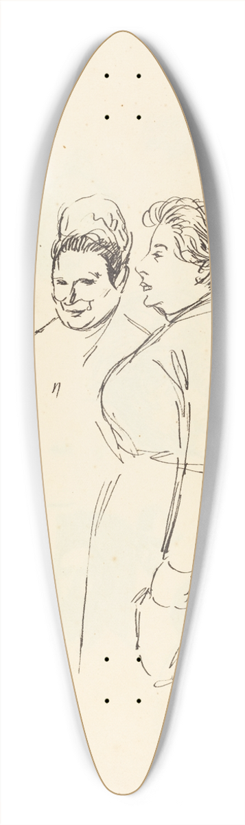 Thophile Alexandre Steinlen - Gossiping Women 39.3 inch art pintail longboard deck